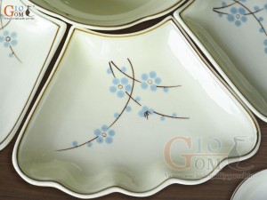 Bộ hoa mặt trời men kem vẽ hoa Đào xanh, 15 chi tiết (45cm)