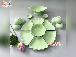 Bộ hoa mặt trời men ngọc trơn cao cấp