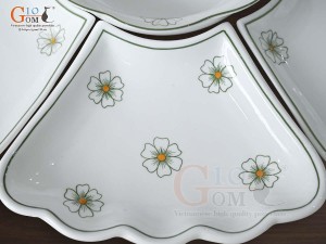 Bộ hoa mặt trời men trắng vẽ ngàn hoa 55cm,15 chi tiết