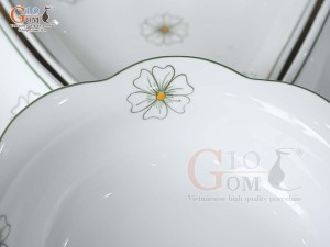 Bộ hoa mặt trời men trắng vẽ ngàn hoa 55cm,15 chi tiết