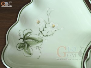 Bộ hoa mặt trời ngọc vẽ hoa Bưởi trắng, đường kính 55cm