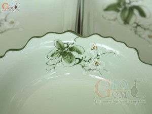 Bộ hoa mặt trời ngọc vẽ hoa Bưởi trắng, đường kính 55cm