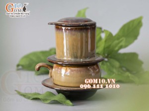 Bộ phin cà phê men hỏa biến nâu