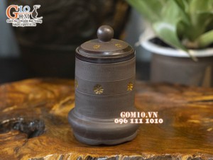 Bộ phụ kiện gốm hồng sa khắc sao vàng