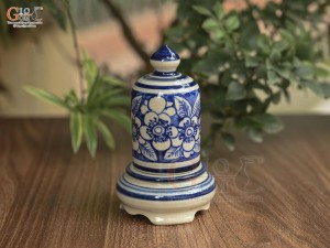 Bộ phụ kiện men cổ vẽ hoa xanh lam