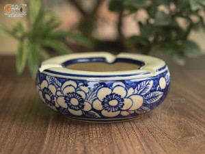 Bộ phụ kiện men cổ vẽ hoa xanh lam