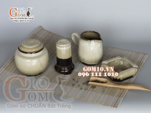 Bộ phụ kiện men hỏa biến, màu sữa