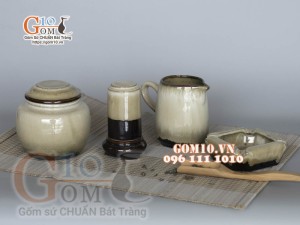 Bộ phụ kiện men hỏa biến, màu sữa