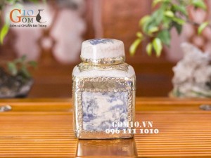 Bộ phụ kiện men rạn cổ vẽ sen