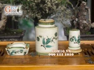 Bộ phụ kiện men vuốt vẽ tre xanh