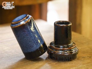 Bộ phụ kiện tròn men hỏa biến xanh đá