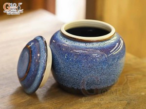 Bộ phụ kiện tròn men hỏa biến xanh đá