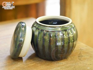 Bộ phụ kiện tròn men hỏa biến xanh rêu