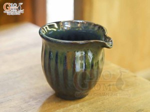 Bộ phụ kiện tròn men hỏa biến xanh rêu