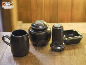 Bộ phụ kiện tròn men nâu ganh