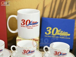 Bộ quà tặng in logo kỷ niệm 30 năm ngày ra trường, trường THPT Số 1 Nghĩa Hành