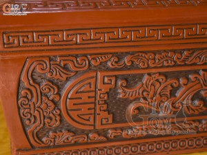 Bộ quách tiểu gốm khắc nổi Rồng Hóa Đại Cát, 80cm