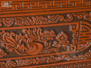 Bộ quách tiểu gốm khắc nổi Rồng Hóa Đại Cát, 80cm