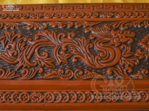 Bộ quách tiểu gốm khắc nổi Rồng Hóa Đại Cát, 80cm