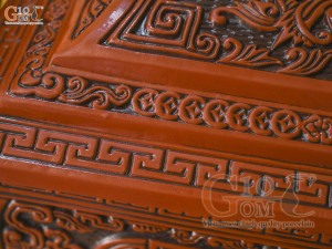 Bộ quách tiểu gốm khắc nổi Rồng Hóa Đại Cát, 80cm