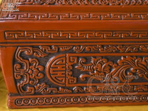 Bộ quách tiểu gốm khắc nổi Rồng Hóa Đại Cát, 80cm