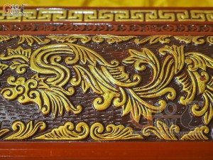 Bộ quách tiểu gốm khắc nổi Rồng Hóa Đại Cát vẽ nhũ vàng, 80cm