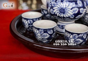 Bộ rượu nhỏ vẽ đại thanh hoa hướng dương