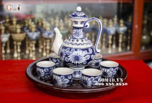 Bộ rượu nhỏ vẽ đại thanh hoa hướng dương