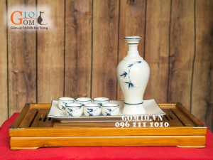 Bộ rượu trúc men kem
