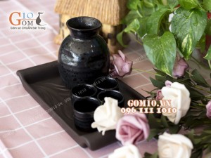 Bộ sake rượu, khay chữ nhật 330ml