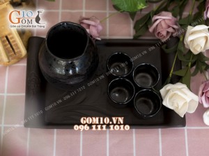 Bộ sake rượu, khay chữ nhật 330ml