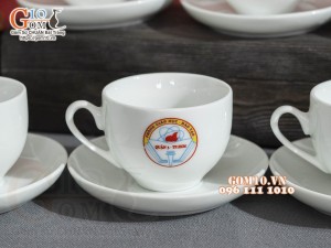 Bộ sản phẩm gốm sứ quà tặng in logo Phòng GD&ĐT Quận 3 - TP.HCM