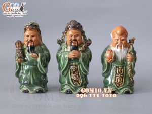 Bộ Tam Đa men màu Phúc - Lộc - Thọ, cao 20cm