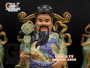 Bộ Tam Đa men màu Phúc - Lộc - Thọ, cao 27cm