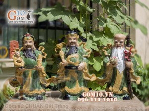 Bộ tam đa Phúc Lộc Thọ men ngọc, cao 60cm