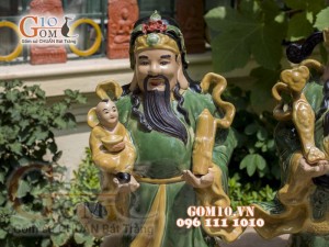 Bộ tam đa Phúc Lộc Thọ men ngọc, cao 60cm