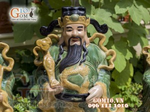 Bộ tam đa Phúc Lộc Thọ men ngọc, cao 60cm