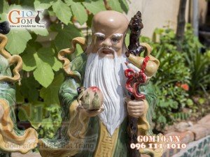 Bộ tam đa Phúc Lộc Thọ men ngọc, cao 60cm