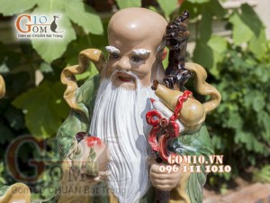 Bộ tam đa Phúc Lộc Thọ men ngọc, cao 60cm