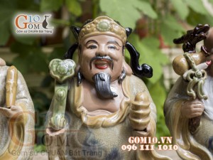 Bộ tam đa Phúc Lộc Thọ men rạn, cao 32cm