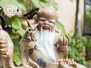 Bộ tam đa Phúc Lộc Thọ men rạn, cao 32cm