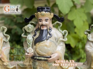 Bộ tam đa Phúc Lộc Thọ men rạn, cao 52cm