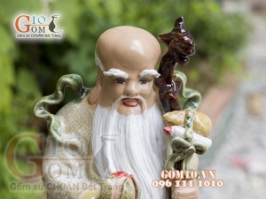 Bộ tam đa Phúc Lộc Thọ men rạn, cao 52cm