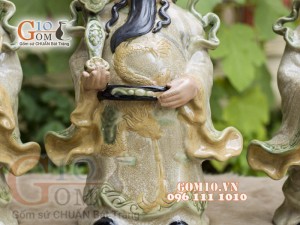 Bộ tam đa Phúc Lộc Thọ men rạn, cao 52cm