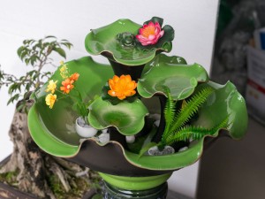 Bộ thác nước phong thủy sen ếch