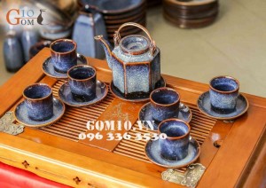 Bộ tích dáng vuông men xanh sóng biển