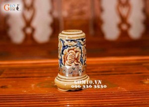 Bộ tích Khắc Nổi Hoa Phù Dung Bọc Đồng Đầy Đủ Phụ Kiện