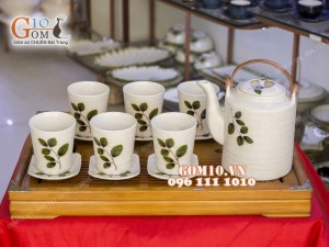 Bộ tích men gốm trắng 1,5L