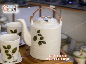 Bộ tích men gốm trắng 1,5L