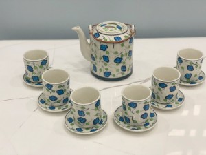 Bộ tích men kem vẽ hoa dây 1,25L